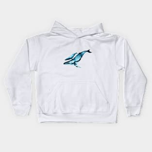 Watercolor Whales Kids Hoodie